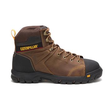 Caterpillar Wellspring Waterproof Metatarsal Guard Steel Varvas Miesten Turvasaappaat Kahvi | CAT057